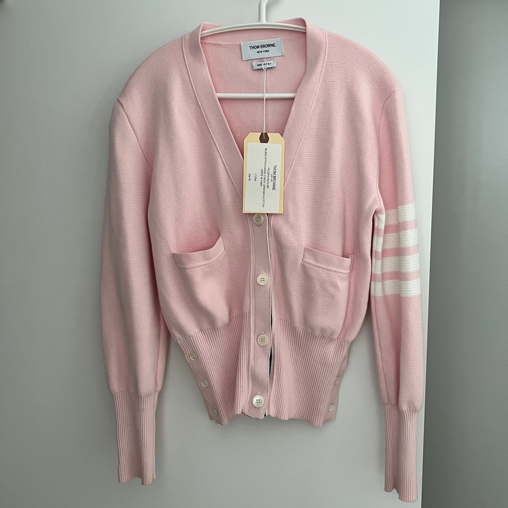Thom Browne 4-bar cardigan pink IT40 with tag